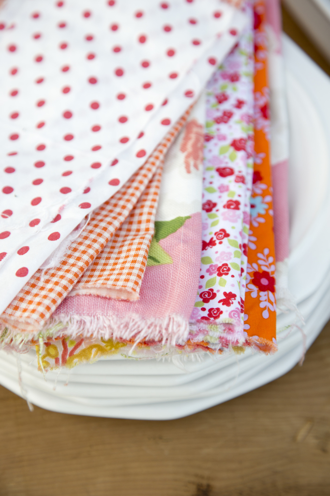 Torn fabric napkins from LibbieSummers.com